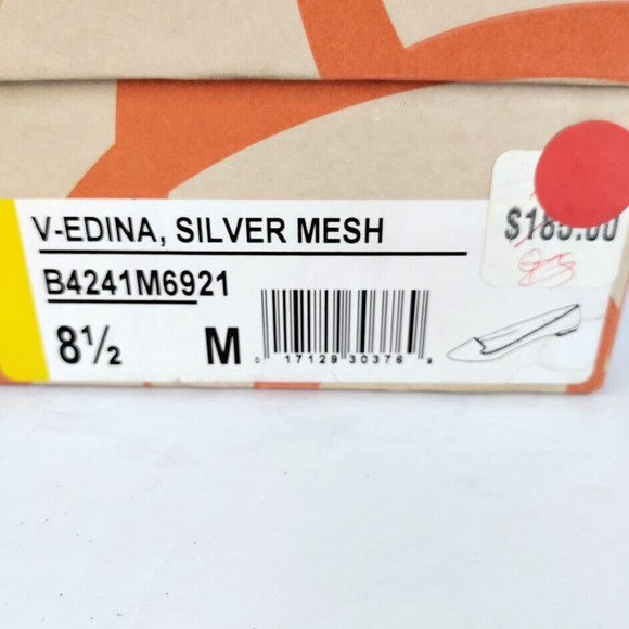 Via Spiga Flat Shoes Women's 8.5 M Edina Sliver Mesh Glitter Metallic Slip-on - Picture 4 of 16